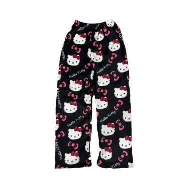 Imagem de Pijamas De Flanela Hello Kitty Para Mulheres Em Tamanho plus Para O Ha