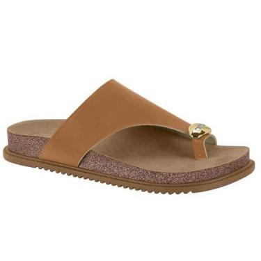 Imagem de Tamanco Feminino Beira Rio Dedo Slide Conforto Camel 38