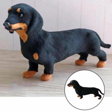 Imagem de Brinquedo De Pelúcia Realista De Dachshund, Modelo De Animal Pequeno, 