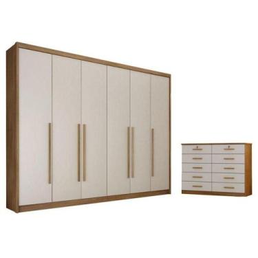 Imagem de Guarda Roupa Casal Bragança E Gaveteiro Milão Com Chave Cumaru 25 Fend