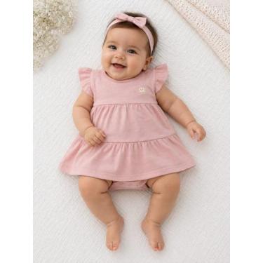 Imagem de Vestido bebê kely kety baby com body rosa, Rosa, P