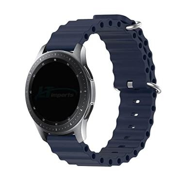 Imagem de Pulseira 22mm Ondas compativel com Samsung Galaxy Watch 3 45mm - Galaxy Watch 46mm Sm-R800 - Gear S3 Frontier - Amazfit GTR 4 - Marca LTIMPORTS (Azul)