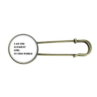 Imagem de I AmThe Luckiest Girl Art Deco Presente Fashion Retrô Metal Broche Clip Joias para Roupa