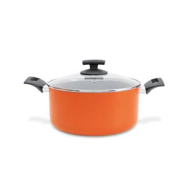 Imagem de Caçarola Com Tampa Brinox MasterChef Em Alumínio Com Revestimento Antiaderente 4,7 Litros Laranja