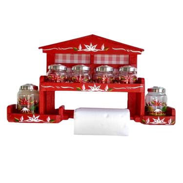 Imagem de Organizador para tempero com suporte para papel toalha porta condimento de parede