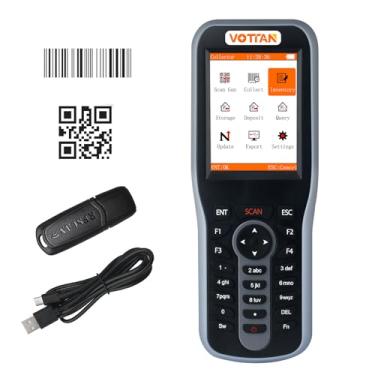 Imagem de VOTTAN Scanner de inventário com tela HD de 2,8 polegadas e keybord, scanner de código de barras sem fio QR 2D 1D, scanner de coletor de dados de estoque para e-business de armazém