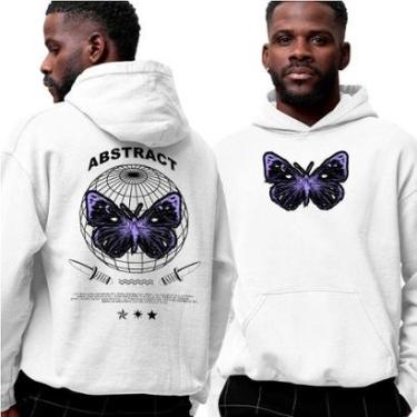Imagem de Moletom Estampado Algodão‎ Abstract Butterfly Street Purple-Unissex