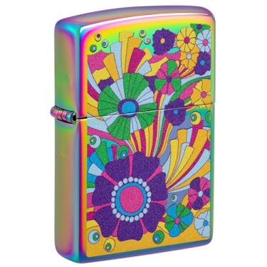 Imagem de Zippo Isqueiro de bolso multicolorido com design de flores vintage