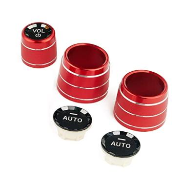 Imagem de CYCDIY Tampa vermelha do anel do botão de controle climático e volume de áudio de ar condicionado compatível com BMW 5 6 7 X3 X4 Series G30 G38 G32 G12 G01 G02 (Modelo C para chassi G)