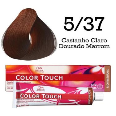 Imagem de Tonalizante Color Touch 5/37 Castanho Claro Dourado Marrom  Wella Prof