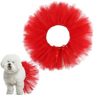 Imagem de Locmeo Tutu para cães, tutu, tule, para cães, pequeno, grande, médio, saia para fantasia de bailarina para Halloween, filhotes, gatos, coelhinho, roupa de aniversário, festa de casamento, adereços