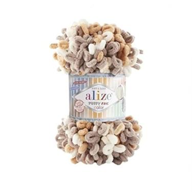 Imagem de Alize Cobertor de bebê de cor fina Puffy Small Loop 100% micropoliéster macio lote de 4 skn 400 g 60 m (6403)