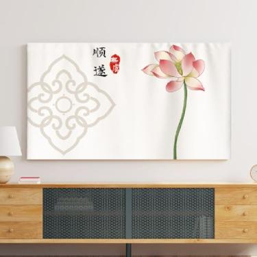 Imagem de Tela de TV elástica interna à prova de poeira capa de monitor de proteção de TV capa de monitor tecido esticável estilo chinês (tamanho: 56 ~ 75 polegadas) - Tipo 02||70 polegadas