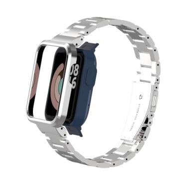 Imagem de T-BLUER Pulseira compatível com Xiaomi Mi Watch Lite/Redmi Watch Lite, pulseira de substituição de metal de aço inoxidável compatível com Xiaomi Mi Watch Lite/Redmi Watch Fitness Tracker, 5.5 - 8.1