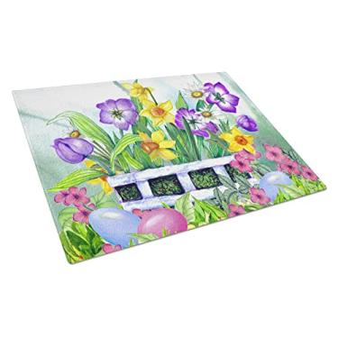 Imagem de Caroline's Treasures PJC1099LCB Tábua de corte de vidro para achar ovos de Páscoa grande, 30 cm A x 40 cm L, multicolorida