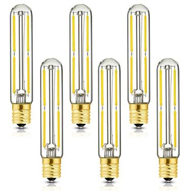 Imagem de Lâmpada tubular de filamento E17 LED T6.5, lâmpadas de tubo LED reguláveis 4W, 500lm, luz do dia 4000K, equivalente a lâmpada incandescente de 40 watts, para luz de sinal de saída, geladeira, freezer, pacote com 6.