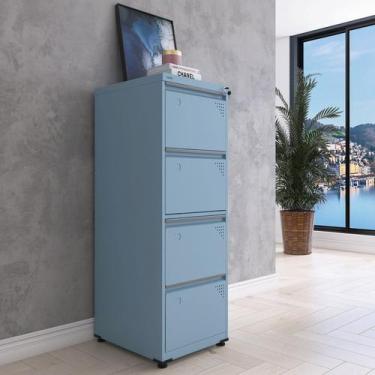 Imagem de Gaveteiro Arquivo para Escritório em Aço 4 Gavetas - Pandin Móveis