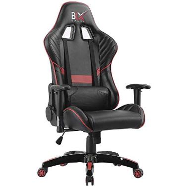 Imagem de Cadeira Gamer Giratória com Almofada e Elevação a Gás BLX 6009 G Courino Preto Vermelho - Lyam Decor