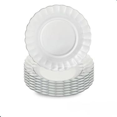 Imagem de Jogo de Pratos Vidro Fundo 6 a 18 Peças Transparente Resistente Ideal para Jantar Bem Embalado (18)