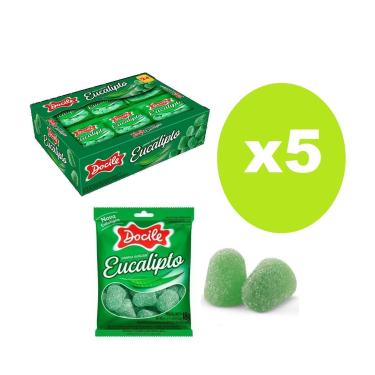Imagem de 5 Caixas Bala Goma Eucalipto 24 Unidades De 18G Docile