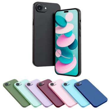 Imagem de Capa de Proteção em Silicone Compatível ¨Apple iPhone 16E Interior Aveludado Com Proteç...