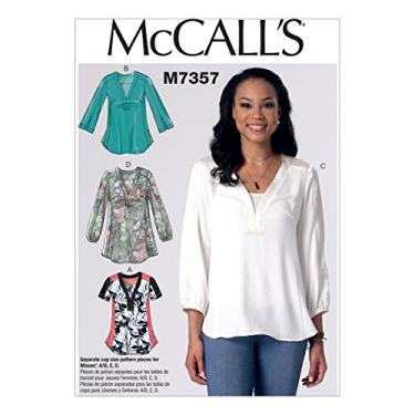 Imagem de McCall's Patterns M7357 Misses' Banded Tops with Yoke, Size A5 (6-8-10-12-14)