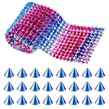 Imagem de Spritewelry Spike for Crafts Pregos de Espigão para Roupas 1 jarda 12 fileiras Cone arco-íris rebites de fundo plano Punk Rock Trim Bead Decor Cabochão de resina para chapéus, sapatos, roupas