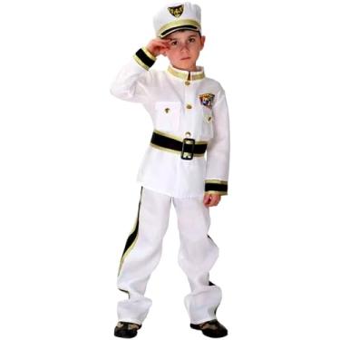 Imagem de Fantasia Infantil de Marinheiro Capitão Navio Completa Com Quepe Chapéu (m)