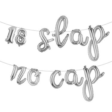 Imagem de 18 Slaps Banner de balão multicolorido sem tampa - suprimentos, ideias e decorações para festa de aniversário de 18 anos (L 18 SLAPS NO CAP prata)
