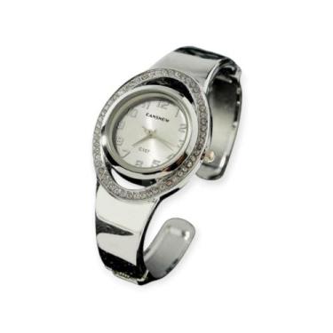 Imagem de Relógio Bracelete Feminino Cansnow C107 Luxo Aço Analógico, Prata