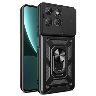 Imagem de RKINC Capa para Motorola Moto G Power 5G 2025 com capa deslizante para câmera e anel giratório com suporte de grau militar à prova de choque com suporte magnético para carro, preta
