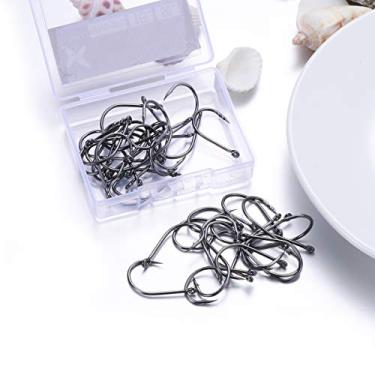 Imagem de 100 ganchos de pesca perfurados de aço carbono de alto carbono anzóis de pesca com mosca, conjunto de equipamentos de pesca para água salgada, água doce, lagos, riachos (#9)