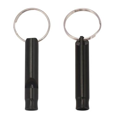 Imagem de Apito de cachorro 2 peças para treinamento, apito silencioso para parar de latir e lembrar de treinamento, com chaveiro para cães pequenos, médios e grandes (preto)