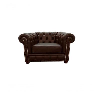 Imagem de Poltrona Chesterfield De Couro Marrom