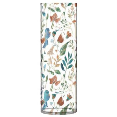 Imagem de JUZIHAI Vaso de pássaros para plantas em aquarela para flores 9,9 cm x 30 cm Cilindro de plástico moderno vaso de flores para centro de mesa de casamento decoração de casa