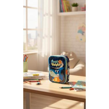 Imagem de Estojo Grande Puket Tuba Tubarão Futevôlei Azul marinho