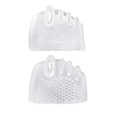 Imagem de Sandália de dedo de silicone para dedo do pé acolchoada com biqueira e biqueira de silicone para calos de milho, almofadas de silicone para antepé, almofada para alívio da dor, palmilhas para dedo do pé, gel corretor hallux valgus