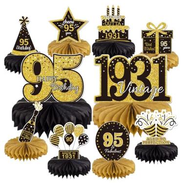 Imagem de 10 peças de centro de mesa de decoração de aniversário de 95 anos para decoração de mesa, enfeite de mesa vintage 1931 colmeia 2026 volta em 1931 decoração de festa de aniversário para homens e