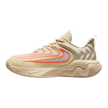 Imagem de Nike Giannis Immortality 4 Tênis de basquete infantil grande (FZ6734-200, cáqui claro/alabastro/laranja total/branco), Cáqui claro/alabastro/laranja total/branco, 4.5 Big Kid