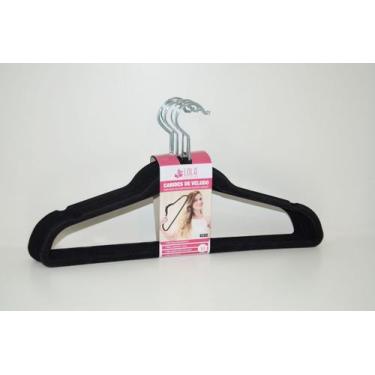 Imagem de Cabide de Veludo Adulto 45cm Preto - 200 pecas - LOLADECOR