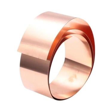 Imagem de Rolo De Folha Fina De Cobre Puro De 0,1 Mm, 50 Mm X 1000 Mm Para Artes
