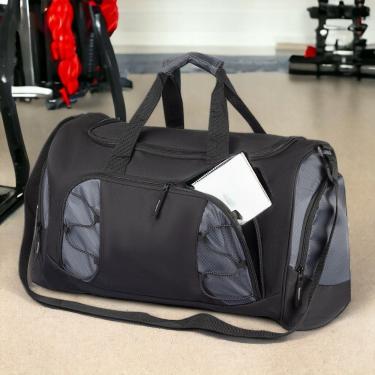 Imagem de Bolsa Mala Esportiva 65,5L em Poliéster com Compartimento para Roupas Sujas e Zíper Practical Life Cinza