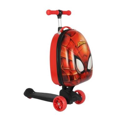 Imagem de Mochila Patinete Mala Spider-Man Luxcel Infantil MF10498AG, Vermelho