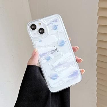 Imagem de Capa de telefone com padrão de nuvem fashion para iphone 13 12 11 pro max câmera de silicone transparente capa protetora para iphone x xs xr 7 8 plus, starcloud, para iphone 13 pro