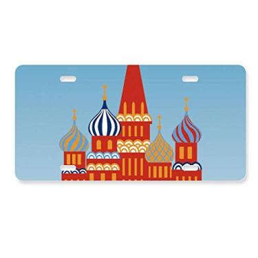 Imagem de DIYthinker Placa de licença com símbolo nacional da Rússia em aço inoxidável para decoração de placa de carro