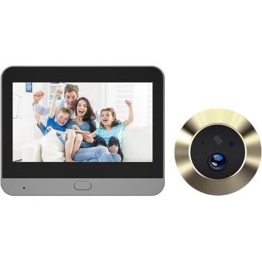 Imagem de Campainha inteligente, campainha, Tuya Smart 1080P Mini olho mágico digital visualizador sem fio WiFi infravermelho PIR detecção de movimento campainha câmera da porta Alexa Google, Alexa Do