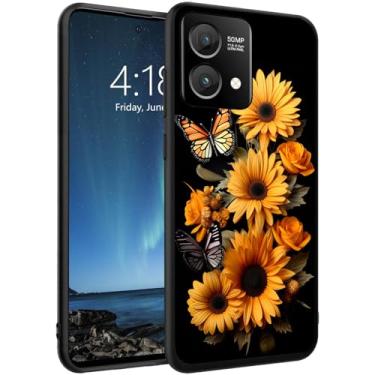 Imagem de DSRGRGFDJ Capa para Motorola Moto G Stylus 5G 2023 capa de 16,5 cm, capa de silicone ultrafina, antiarranhões e à prova de choque - borboleta de girassol
