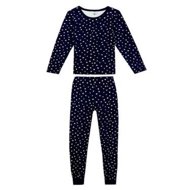 Imagem de Pijama Longo Feminino Azul Malwee 1000093248 Estrelas-Feminino