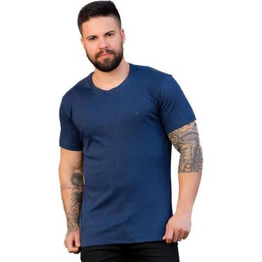 Imagem de Kit 3 Camiseta Masculina Básica Malha Peruana Bordada Peruano Algodão Pima Preta Branco Marinho-Masculino