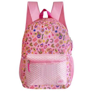 Imagem de Mochila Escolar De Alças Feminina Dreamer Love Clio Girls, Rosa